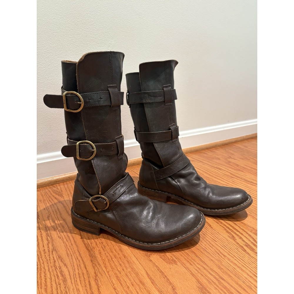 Fiorentini‎ + Baker Brown Leather 7040 Eternity Biker Boots Size 38